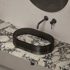 MonBlari STRATA Series marble-inspired bathroom vessel sink