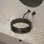 MonBlari STRATA Series marble vessel sink with clear acrylic