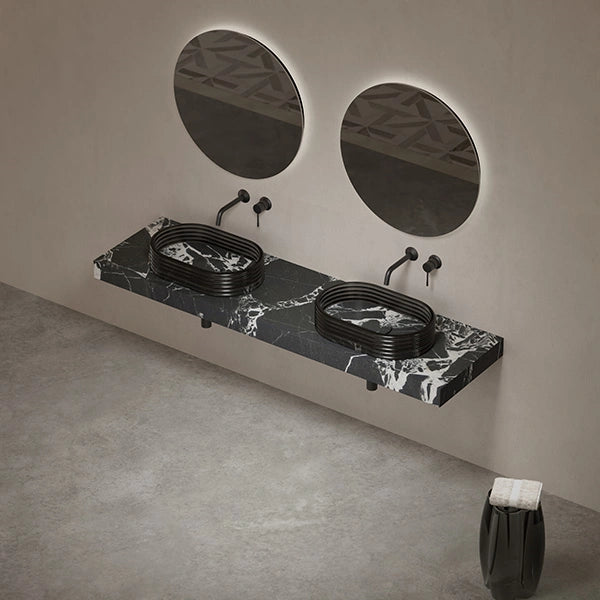 STRATA Series modern black marble vanity sink