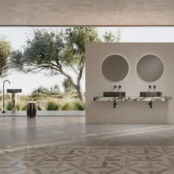 MonBlari STRATA Series modern marble vessel sink for bathroom