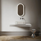 Matte white beryl series elegant vessel basin with black edge