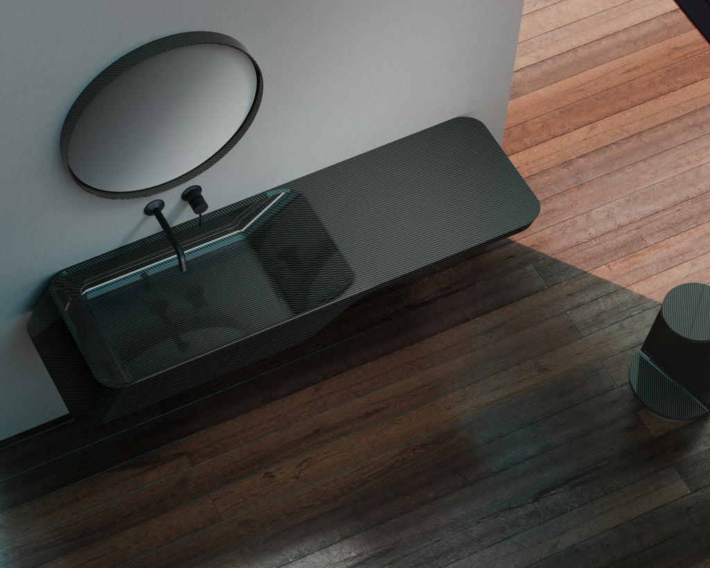 Monblari VELA Series contemporary black wall mounted vessel sink