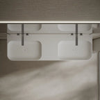 Luxury white double basin offering generous washing space and minimalist styling