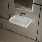 Contemporary wall hung sink designed for master bathrooms and family homes