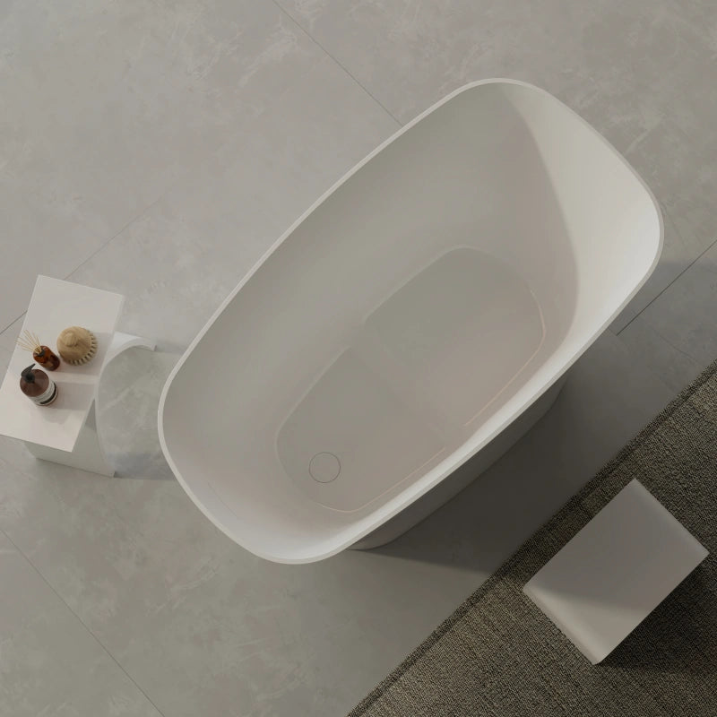 Luxury acrylic freestanding bathtub with ergonomic deep soaking design