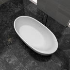 Matte white solid surface freestanding soaking bathtub for contemporary homes