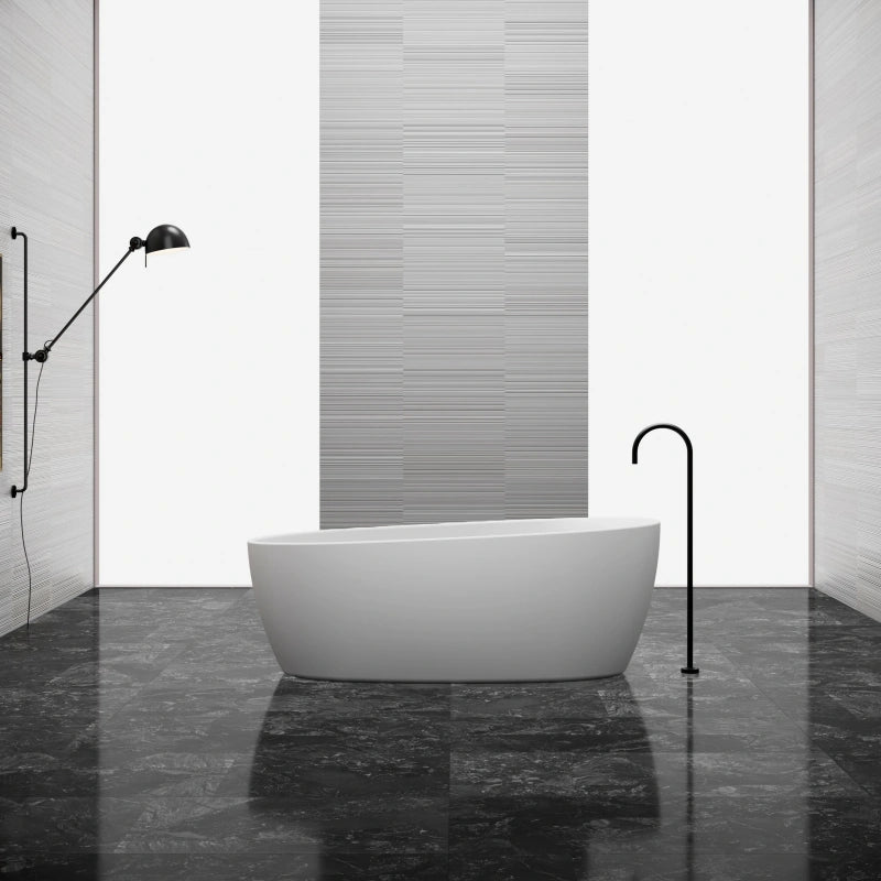 Solid surface freestanding bathtub luxury soaking tub Main image