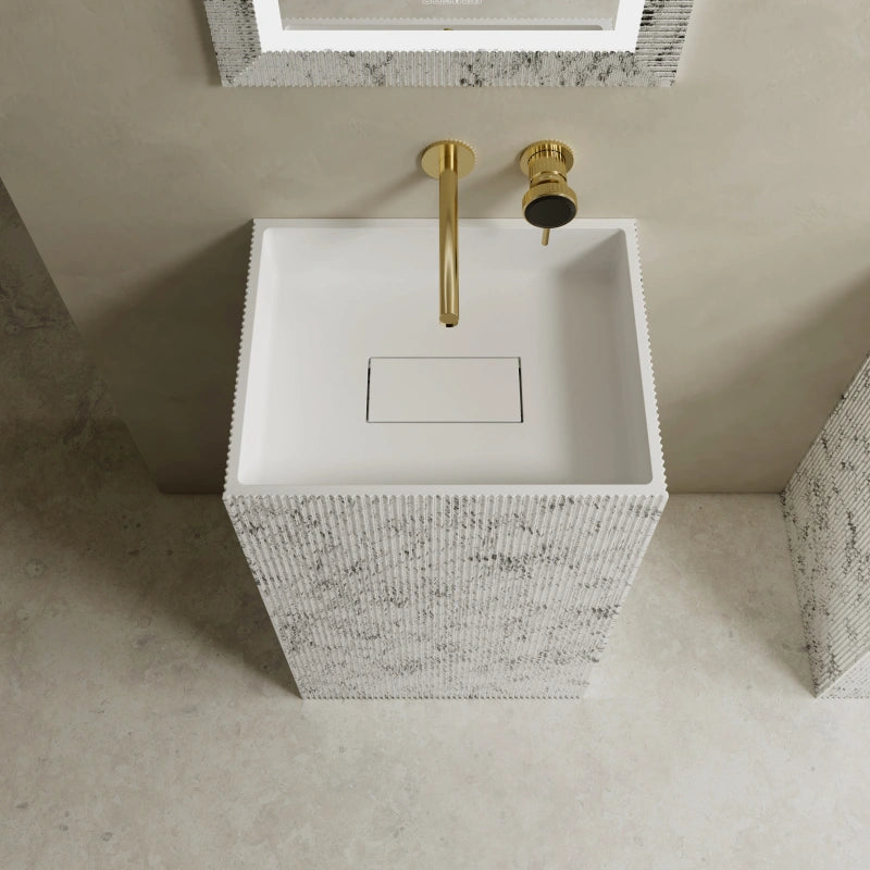 MonBlari XS Series contemporary solid surface pedestal wash basin