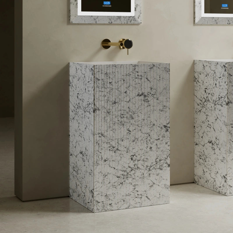MonBlari XS Series ribbed freestanding bathroom basin