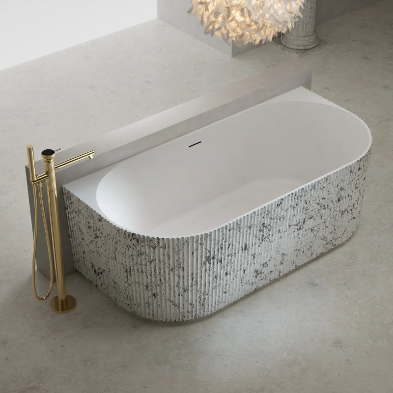 MonBlari XS Series textured back-to-wall soaking tub